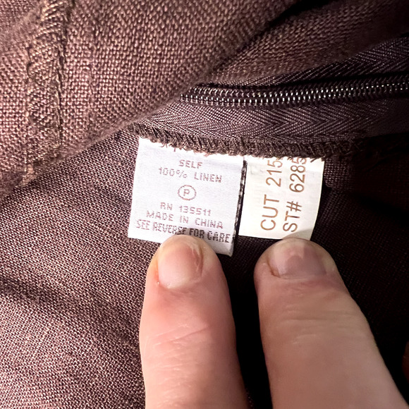 Vintage Night Studio Womens Size 20 Linen Brown Button Accents Blouse Tunic - Picture 13 of 16